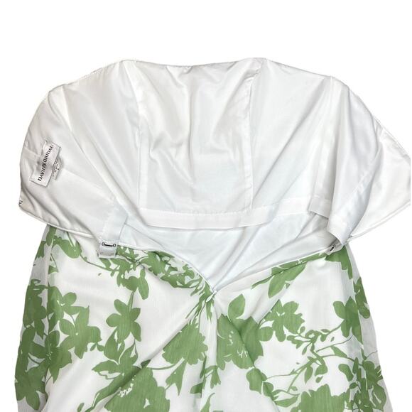 David's Bridal Strapless Floral Bubble Hem Dress Size 6 Empire Waist Babydoll - Picture 5 of 9